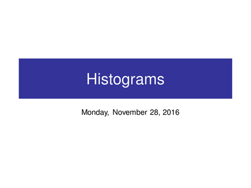 Histograms