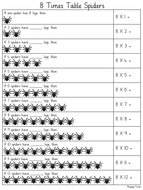 8 times table worksheet maths multiplication teaching