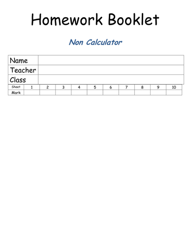 Year 8/9: Ten Terrific Maths Sheets for Holidays