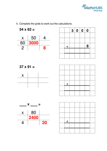 long multiplication teaching resources