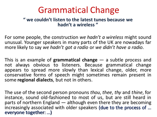 Grammatical Change