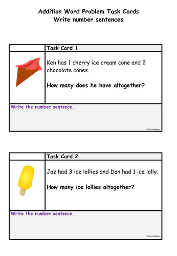 Addition and Subtraction One Step Word Problems Presentation Worksheets ...