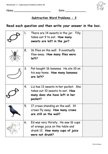 word problems addition and subtraction ks1