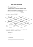 Atoms, elements and compounds worksheet NEW SYLLABUS | Teaching Resources