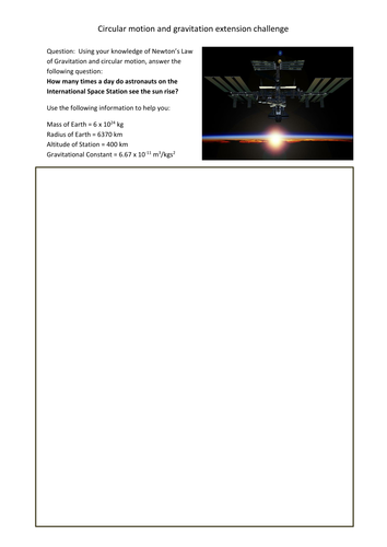 Circular motion and gravitation extension - with worked solution