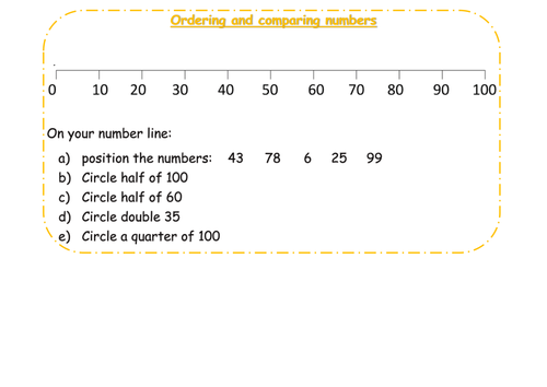 number line problem solving year 3