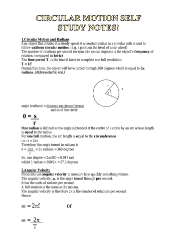 uniform-circular-motion-worksheet-teaching-resources