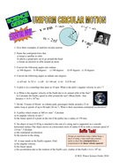 Uniform Circular Motion Worksheet Teaching Resources