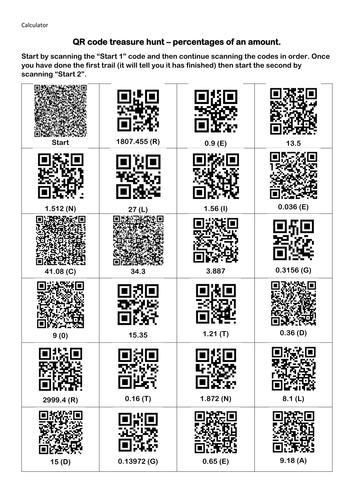 Calculating a Percentage of an Amount (Calculator) QR code hunter.