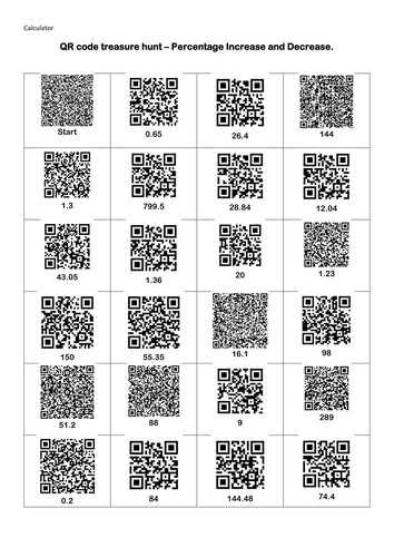 Percentage Increase and Decrease (Calculator) QR Code Hunter