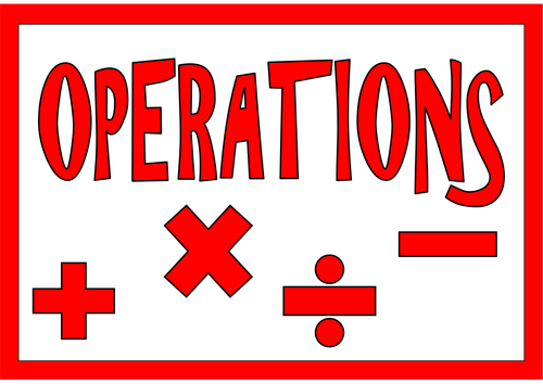 ADDITION SUBTRACTION MULTIPLICATION DIVISION TEACHING AND DISPLAY ...