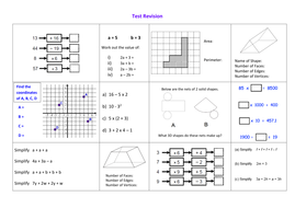 year 7 maths revision sheet low ability teaching resources