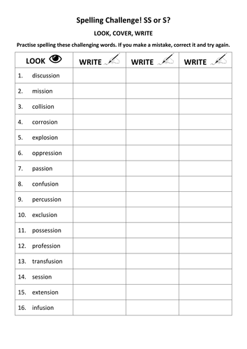 KS3 Spelling - SSION or SION