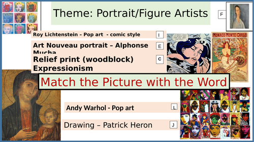 Art pictures - Match the picture with the word -Pictures of portraits ...