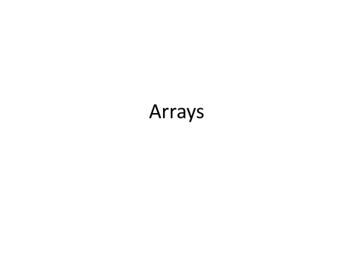 Arrays - GCSE Computer Science OCR 9-1 Programming with Python ...