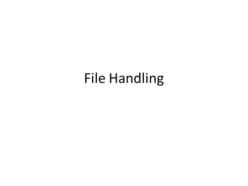 Files theory for GCSE Computer Science