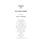 A large collection of William Blake Poetry for your to copy/paste/edit ...