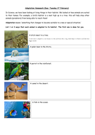 adaptation homework worksheet living things in their