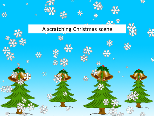 A Scratching (Scratch) Christmas scene - make it snow!