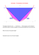 Archimedes method for finding the area bounded by a parabola and a