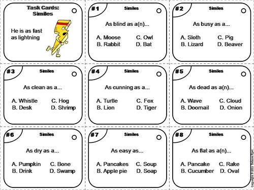 similes-task-cards-teaching-resources