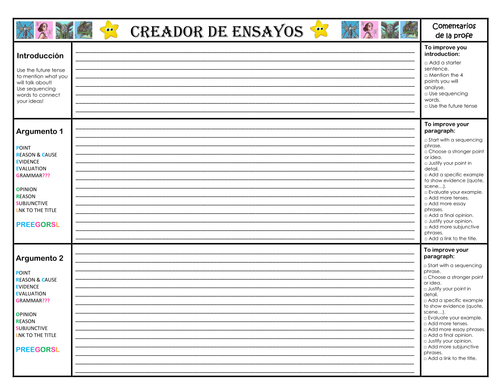 El laberinto del Fauno - Essay titles Booklet and A3 Essay draft planner