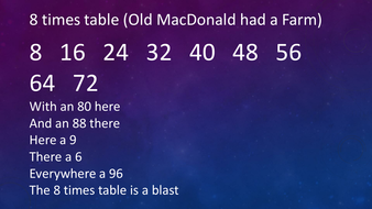 8 Times Table Mp3 Song To The Tune Of Old Macdonald And