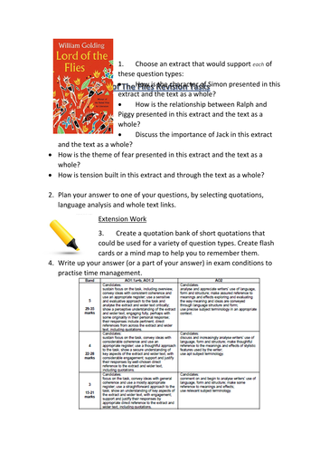 Lord of The Flies Revision Tasks - EDUQAS