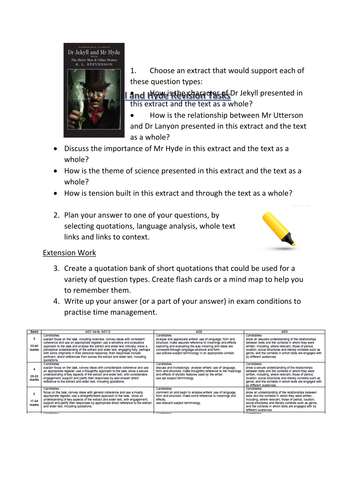 Jekyll and Hyde Revision Tasks - EDUQAS