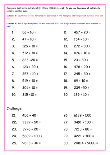 Year 2 - Place Value and Multiples | Teaching Resources