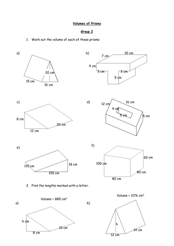 volume of prisms teaching resources