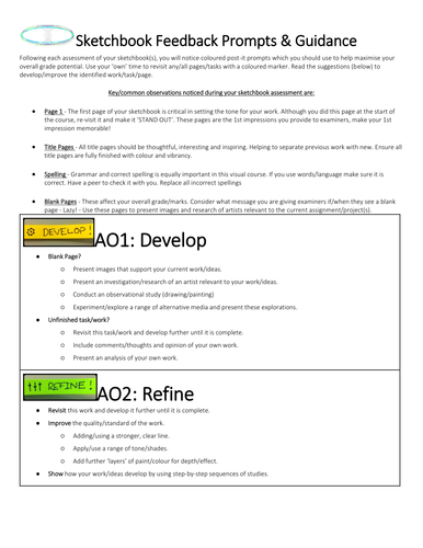 gcse-art-and-design-sketchbook-assessment-feedback-prompts-teaching