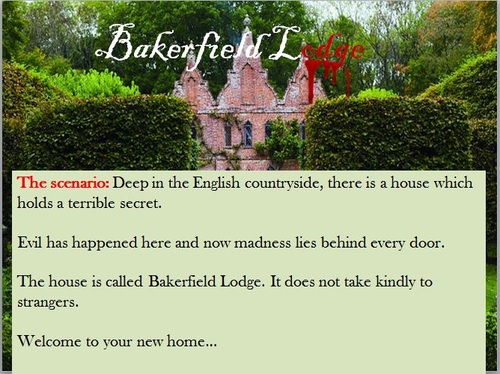Bakerfield Lodge – Spooky Creative Writing Lesson