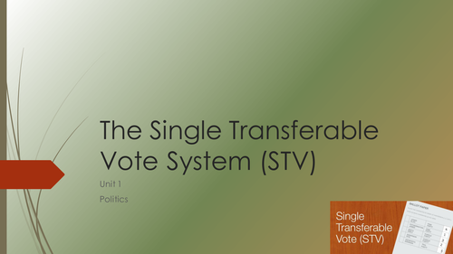 Three Voting Systems - AMS, STV and Party List | Teaching Resources