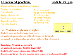 What i will do next weekend in french image