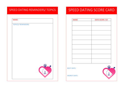 speed​​ dating card