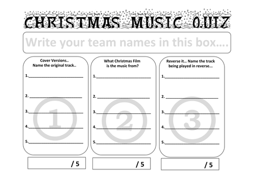 Christmas Music Quiz | Teaching Resources