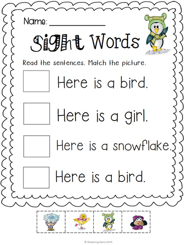 Winter Sight Words - No Prep Printables | Teaching Resources