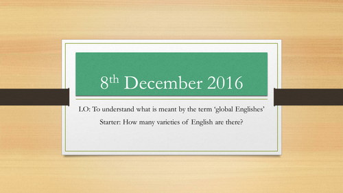 AQA English Language A Level Global Englishes lessons