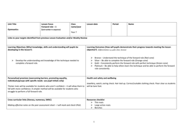 Year 7 Gymnastics lesson plan | Teaching Resources