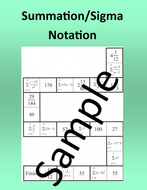Summation/Sigma Notation – Math puzzle | Teaching Resources