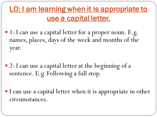 SPAG - CAPITAL LETTERS