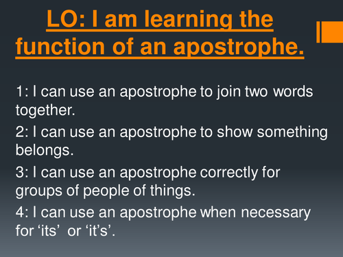 SPAG - APOSTROPHES