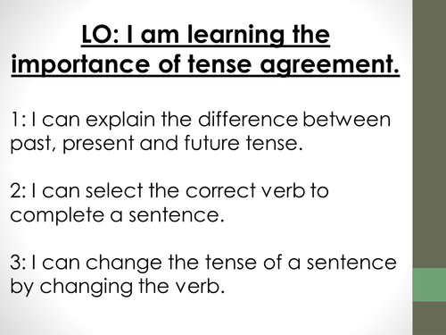 SPAG - TENSE AGREEMENT