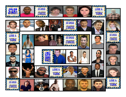 Celebrities Acting Irresponsibly Board Game | Teaching Resources