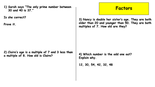 year 6 maths problems teaching resources