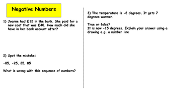 negative number problem solving year 6