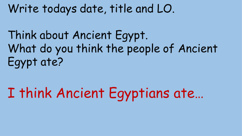 Ancient Egypt - Food lesson