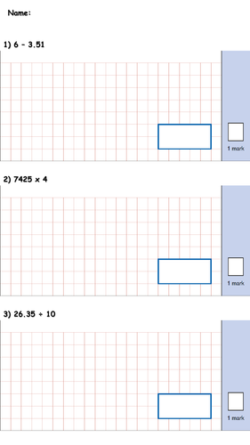 Year 6 Mini Arithmetic Tests Teaching Resources