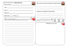 Book review template tes image